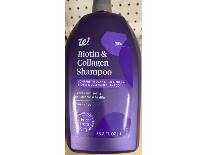 Walgreens Biotin & Collagen Shampoo, 33.8 fl oz/1 L