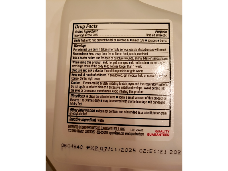 TopCare Health 70% Isopropyl Alcohol First Aid Antiseptic, 10 fl oz/295 mL