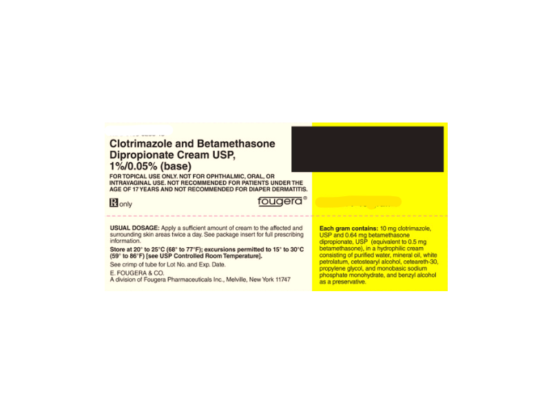 Clotrimazole and Betamethasone Dipropionate Cream USP, 1%/0.05% (base), 45 g, Fougera (RX)