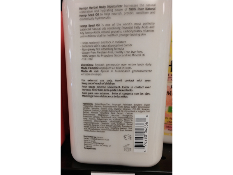 Hempz Energizing Herbal Body Moisturizer, Pink Citron & Mimosa Flower, 17 fl oz/500 mL