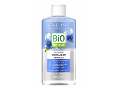 Eveline Cosmetics Bio Organic 3 in 1 Bi-Phase Eye Makeup Remover, 150 mL