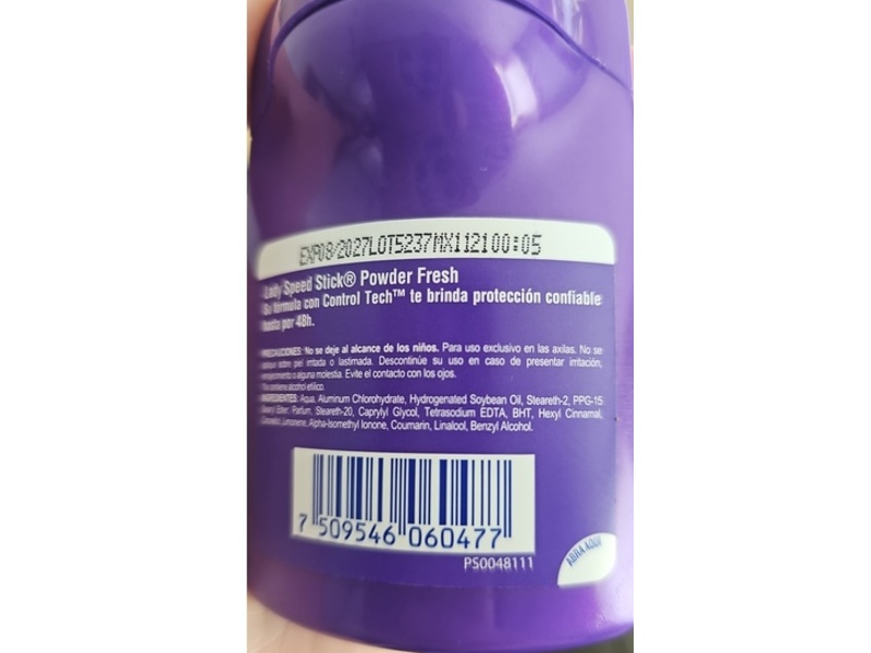 Lady Speed Stick 48H Roll-On Antiperspirant, Powder Fresh, 50 mL