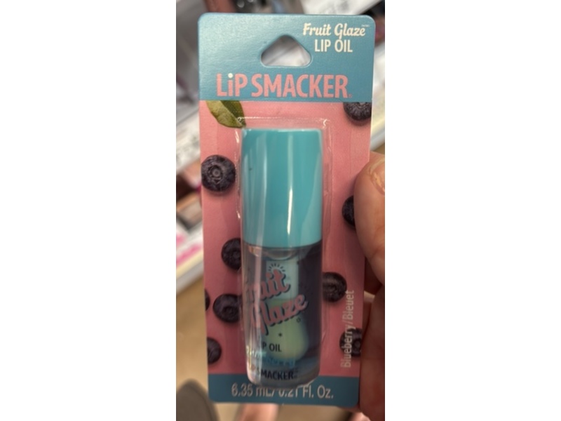 Lip Smacker Fruit Glaze Lip Oil, Blueberry Bleuet, 0.21 fl oz/6.35 mL