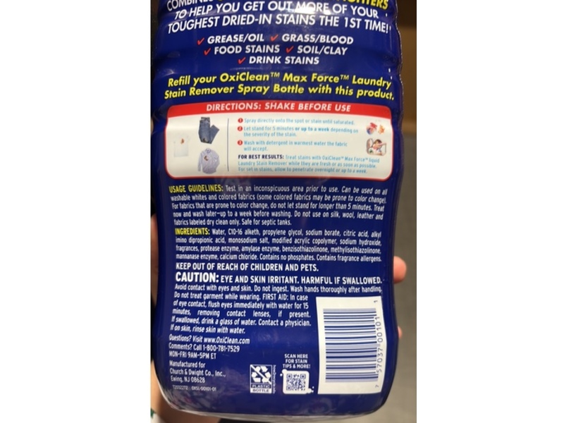 OxiClean Max Force Laundry Stain Remover, 48 fl oz/1.41 L