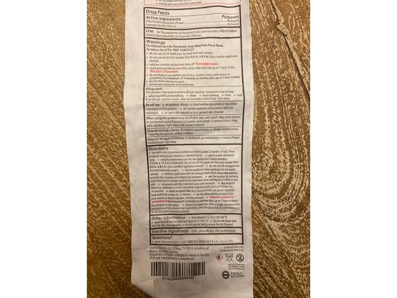 BD ChloraPrep Hi-Lite Orange, 26 mL applicator