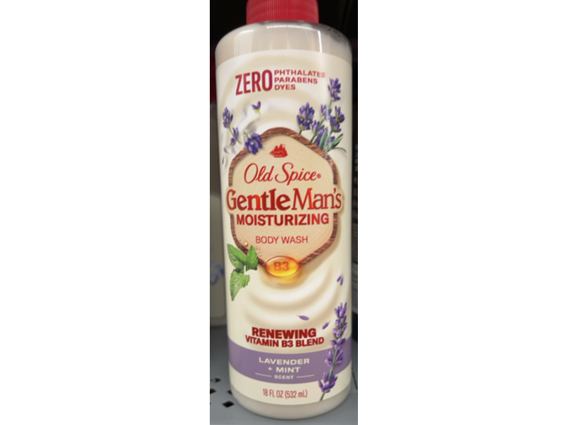 Old Spice Gentle Man's Body Wash, Lavender & Mint, 18 fl oz/532 mL
