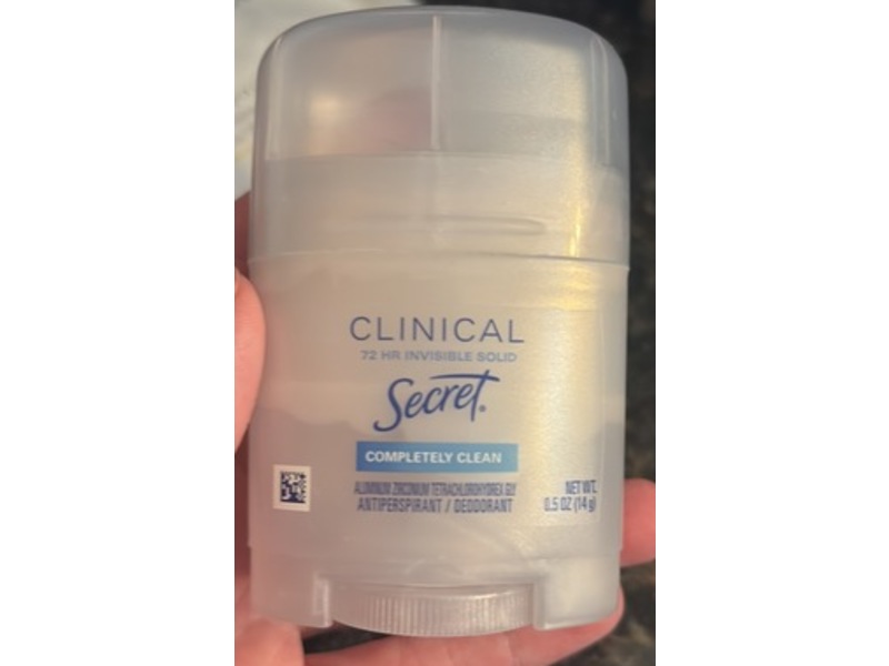 Secret Clinical Antiperspirant Deodorant, Completely Clean Scent, 0.5 oz/14 g