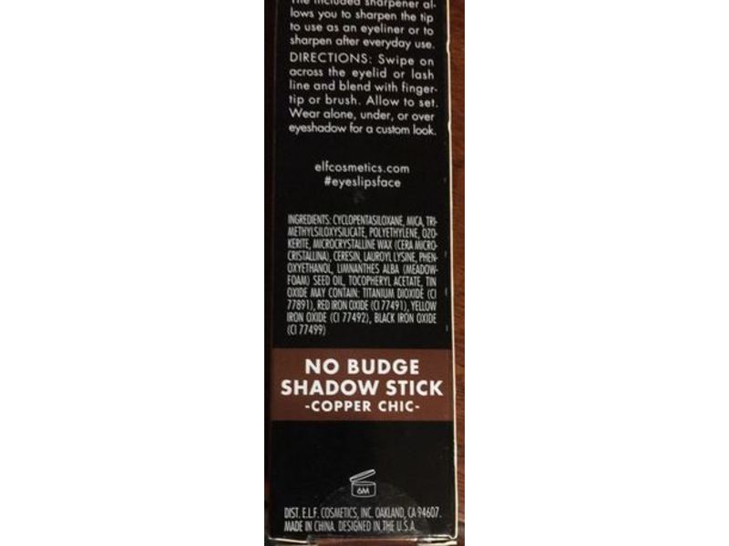 e.l.f. No Budge Shadow Stick, Copper Chic, 0.05 oz/1.6 g