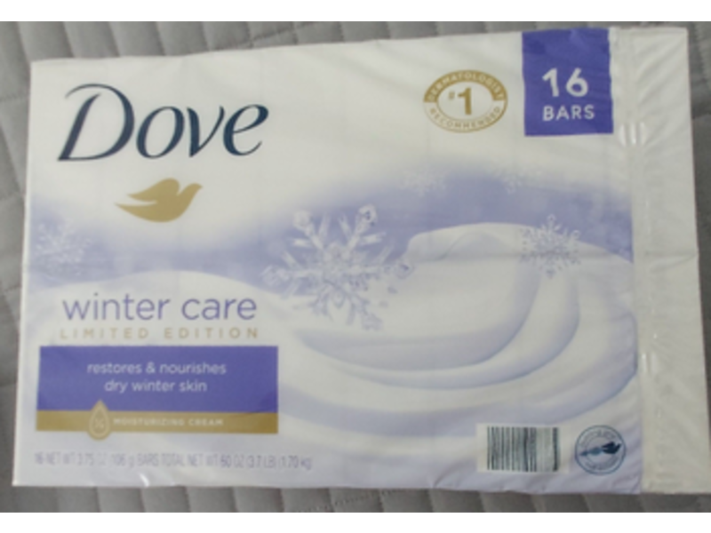 Dove Bar Soap, Winter Care, 3.75 fl oz/160 g, 16 Bars