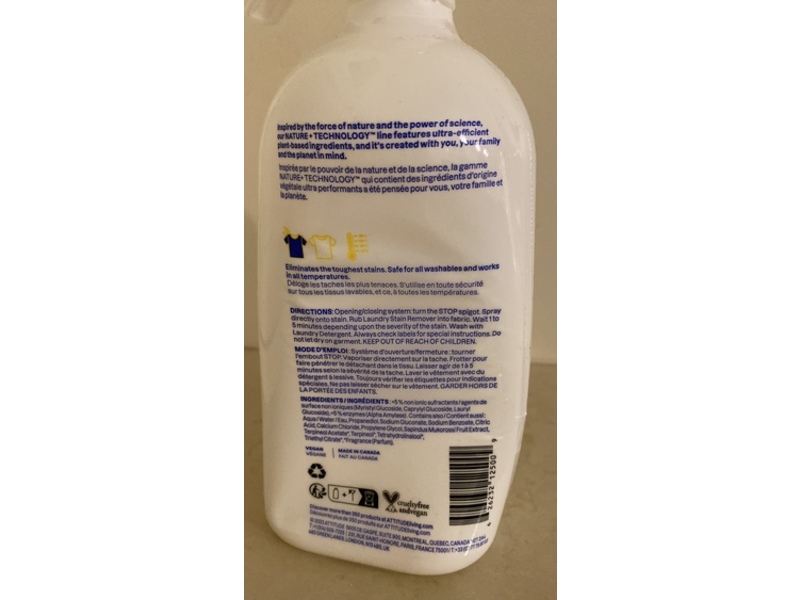 Attitude Laundry Stain Remover, Citrus Zest, 27.1 fl oz/800 mL