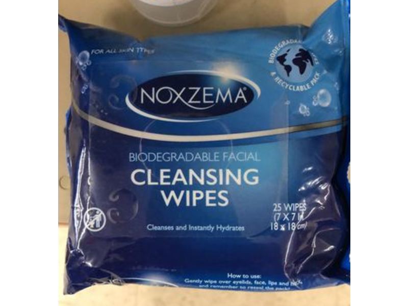 Noxzema Biodegradable Facial Cleansing Wipes, 25 Count