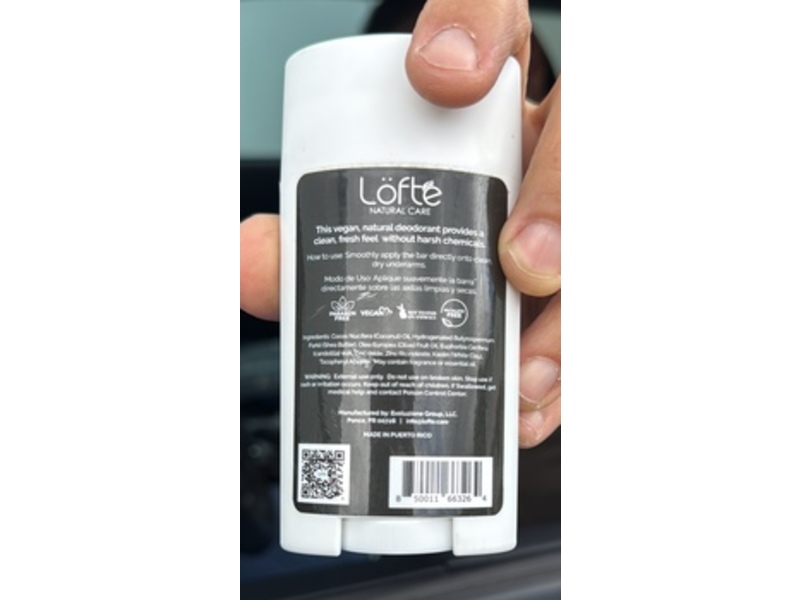Lofte Natural Care Twice Gentlemen Natural Deodorant, 2.5 oz/75 g