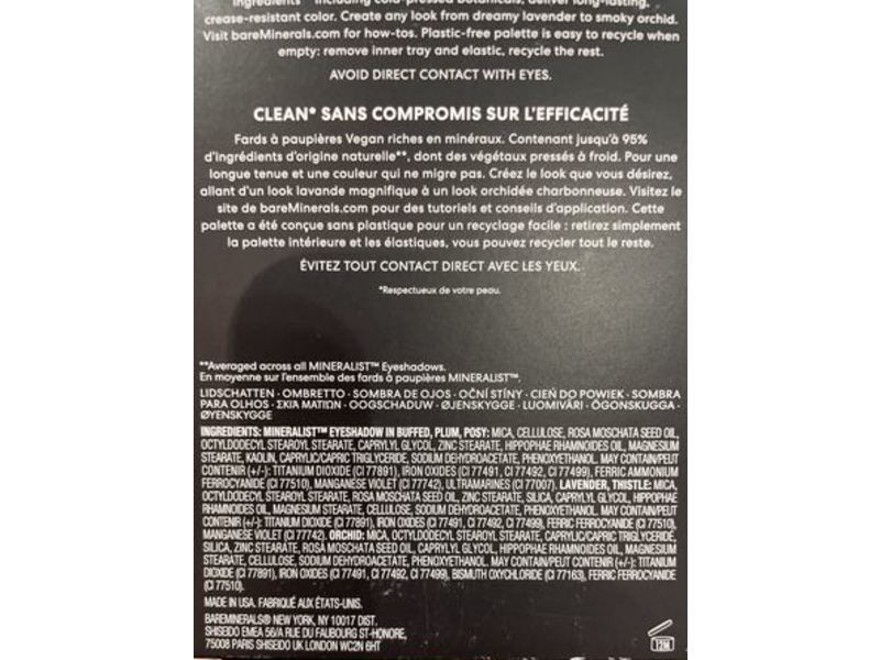 bareMinerals Mineralist Eyeshadow Palette, Heathered, 0.004 oz/1.3 g