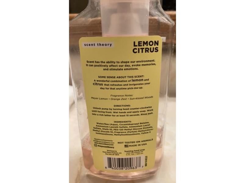 Scent Theory Foaming Hand Soap, Lemon Citrus, 11 fl oz/325 mL