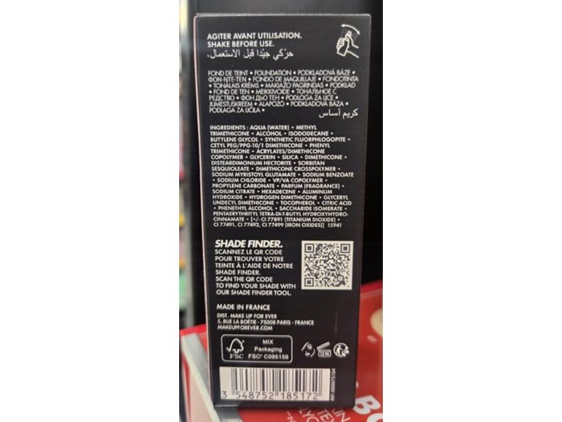 Make Up For Ever HD Skin Undetectable Longwear Foundation, 1Y04 Warm Alabaster, 1.01 fl oz/30 mL