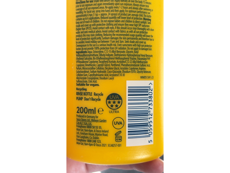 Tesco Soleil Kids Sun Protection Spray, SPF 50, 200 mL