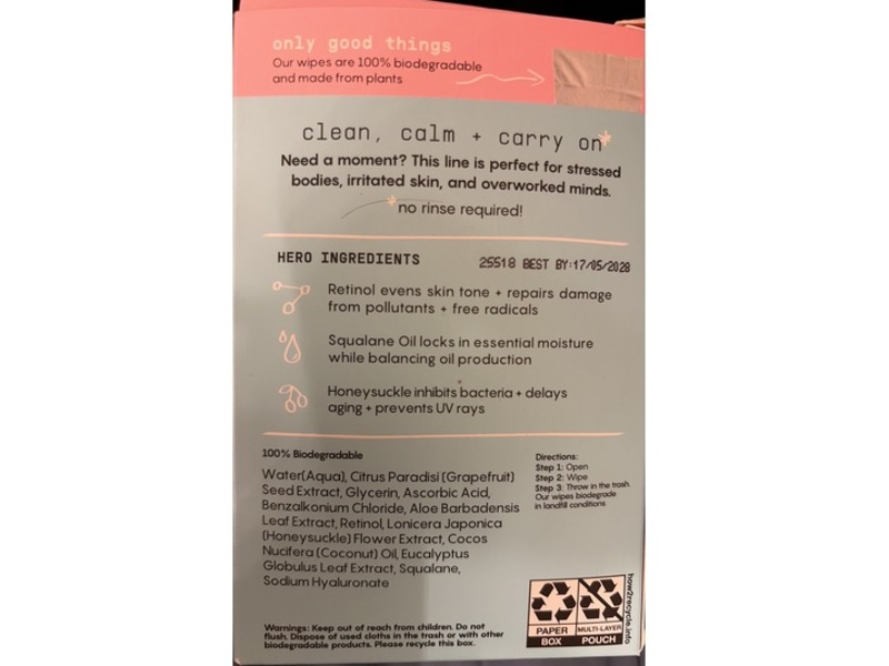 Busy Co Facial Wipes, Unscented, 6.3 oz, 15 Count