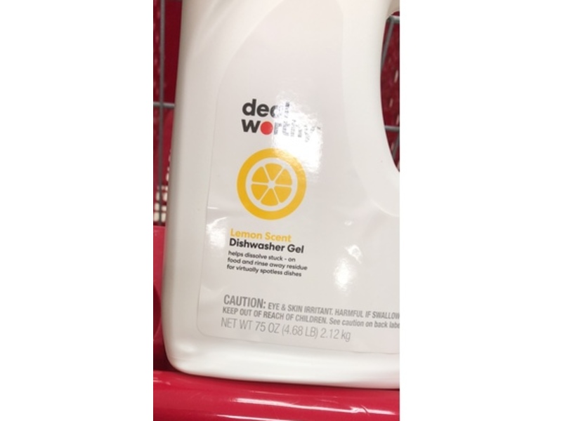 Deal Worthy Dishwasher Gel, Lemon Scent, 75 oz/2.12 kg