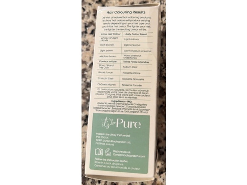 It's Pure Hair Strengthening Volume & Shine Hair Colour, Chestnut, 110 g