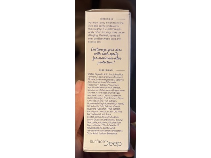 Surface Deep Anti-Odorant Deodorant Spray, 1 fl oz/30 mL