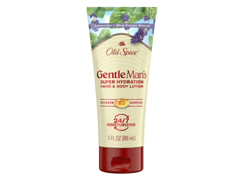 Old Spice Gentle Man's Super Hydration Hand & Body Lotion, Lavender & Mint Cream, 3 fl oz/88 mL