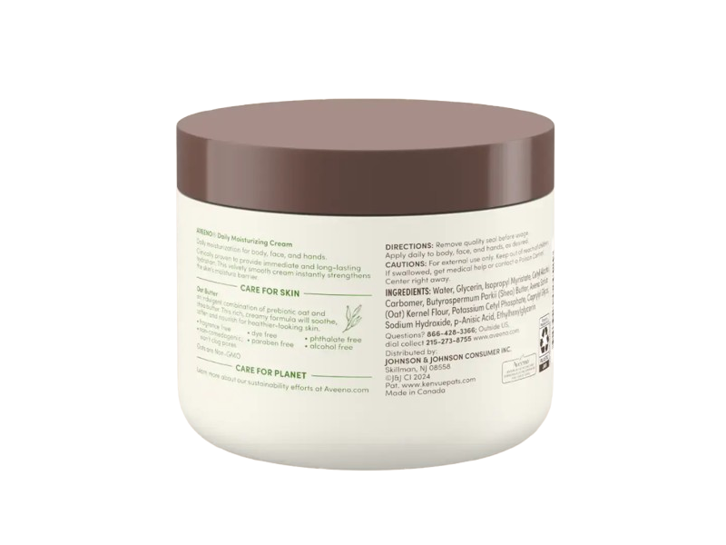 Aveeno Daily Moisturizing Cream, Prebiotic Oat & Shea Butter, 20 oz/567 g