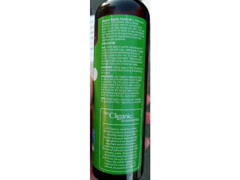 Cliganic 100% Pure & Natural Castor Oil, 8 fl oz/240 mL