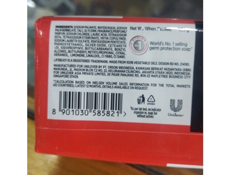 Lifebuoy Total 10 Bar Soap, 125 g, 3 Count