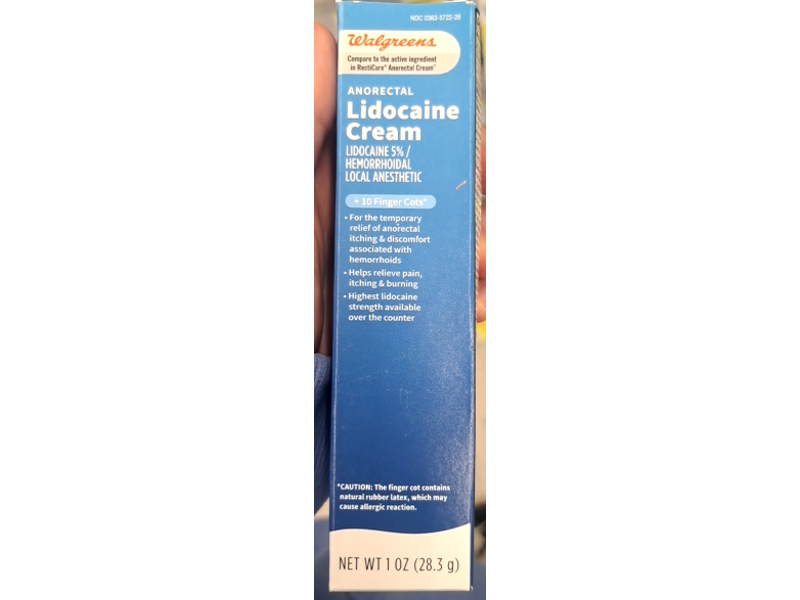 Walgreens Anorectal Lidocaine Cream, 1 fl oz/28.3 g