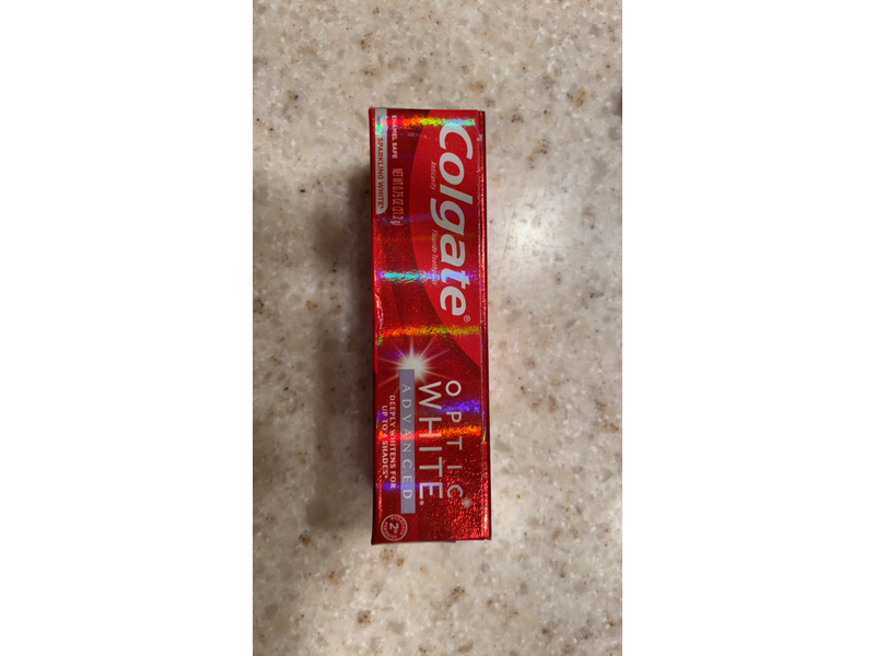 Colgate Optic White Advanced Teeth Whitening Toothpaste, Sparkling White - 0.75 oz