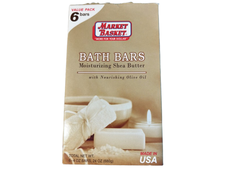 Market Basket Moisturizing Bath Bars, Shea Butter, 24 oz/680 g, 6 Count