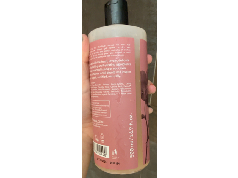 Urtekram Body Wash, Soft Wild Rose, 16.9 fl oz/500 mL