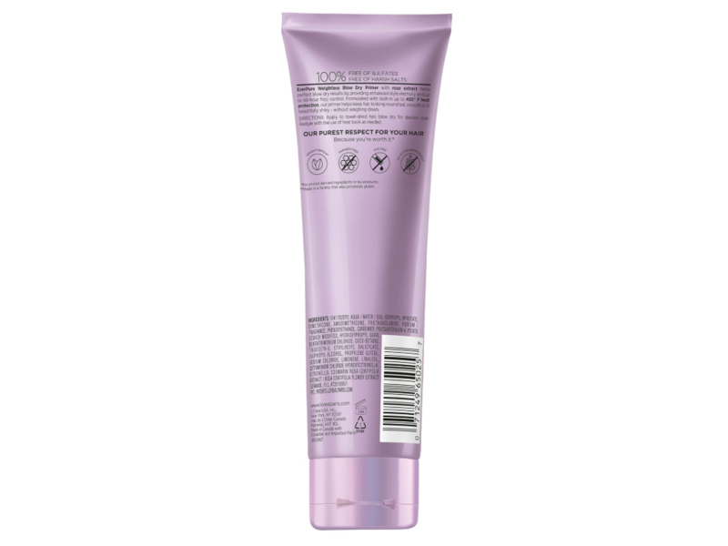 L'Oreal Paris Ever Pure Weightless Blow Dry Primer, Rose Extract, 5.1 fl oz/150 mL