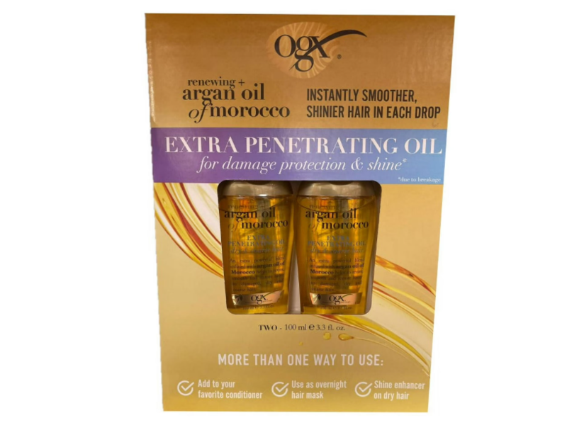 Ogx Extra Penetrating Oil, Renewing + Argan Oil Of Morocco, 3.3 fl oz/100 mL, Pack Of 2