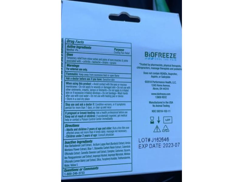 Biofreeze Cool The Pain On-The-Go-Singles, 3 mL, 16 Counts