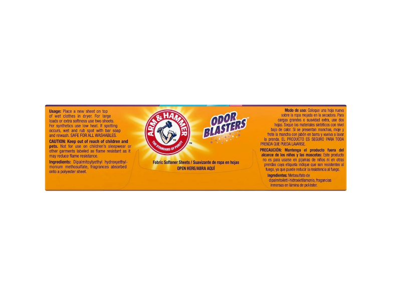 Arm & Hammer Odor Blasters Dryer Sheets, Fresh Burst, 80 Sheets