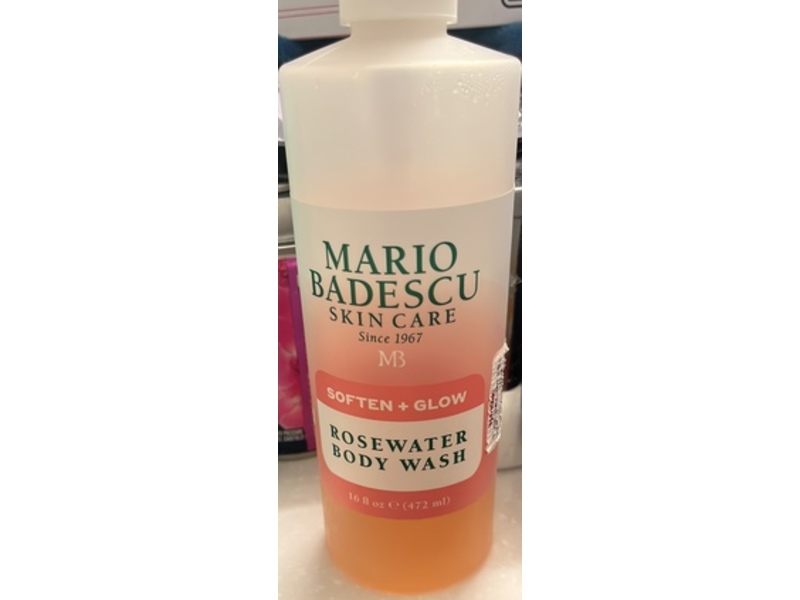 Mario Badescu Skin Care Soften + Glow Body Wash, Rosewater, 16 fl oz/472 mL