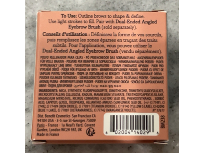 Benefit Cosmetics Goof Proof Brow-Filling Powder, 3.5 Neutral medium brown, 0.06 oz/1.9 g