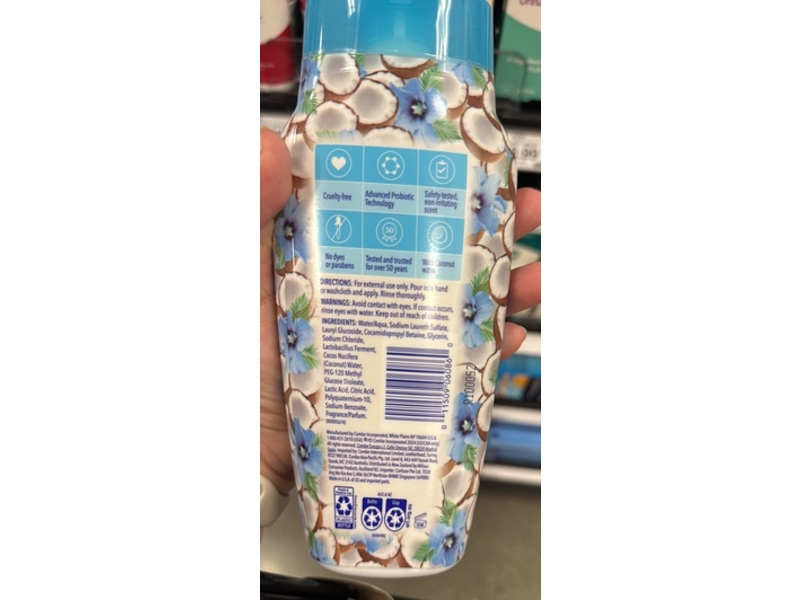 Vagisil Sensitive Scents Daily Intimate Wash, Coconut Hibiscus, 12 fl oz/354 mL