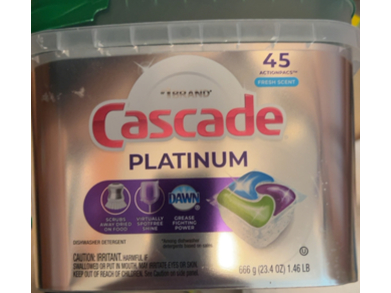 Cascade Platinum ActionPacs, Fresh Scent, 23.4 oz/666 g, 45 Pacs