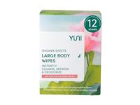 Yuni Beauty Shower Sheets Large Body Wipes, Rose & Cucumber, 12 Count - thumbnail 1