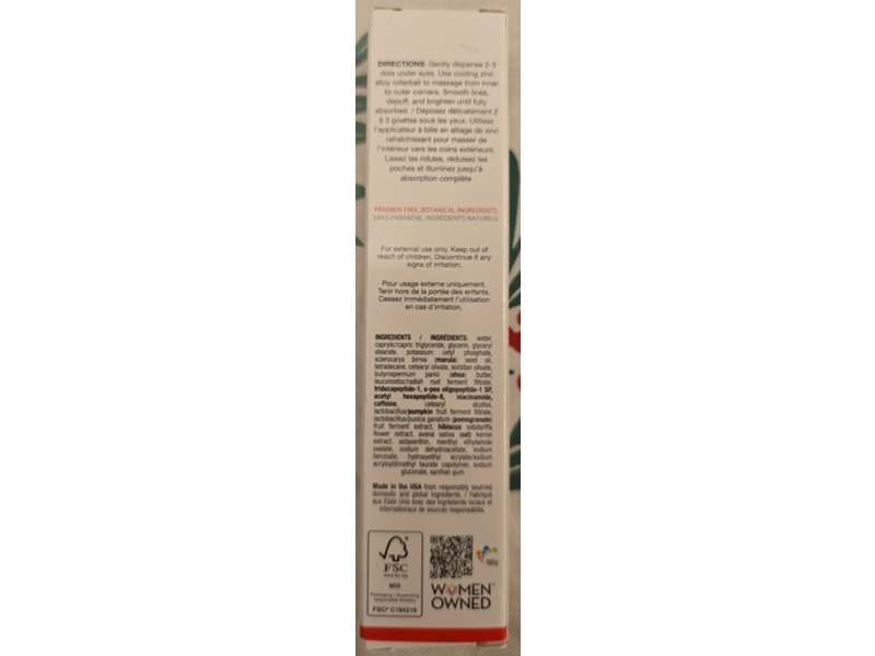 Sonage A-Eye Peptide Serum, Niacinamide & Caffeine, 0.5 fl oz/15 mL