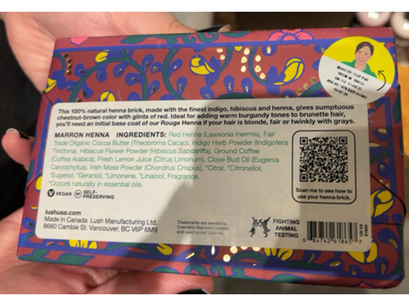 Lush Solid Natural Organic Marron Henna, 11.4 oz/325 g