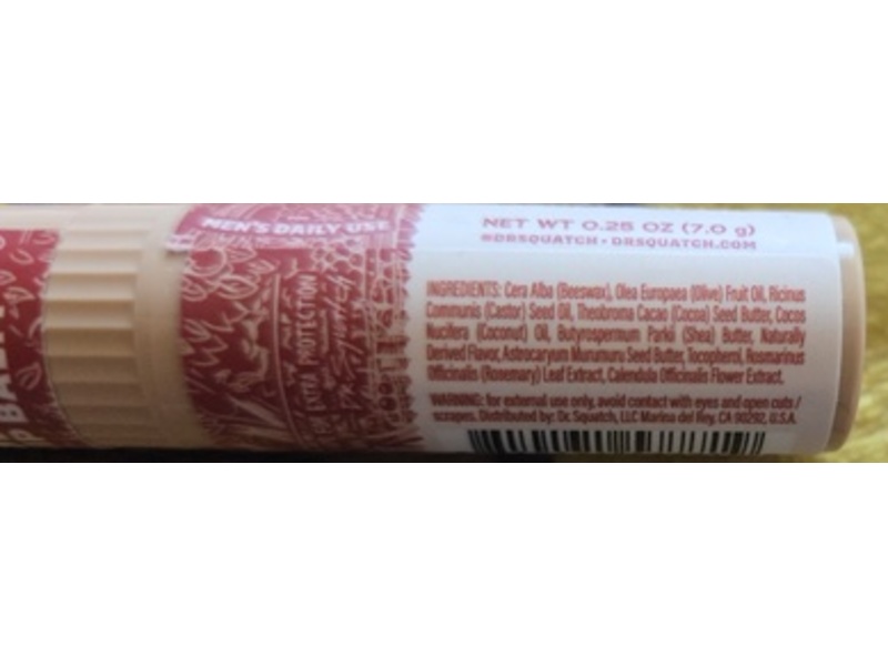 Dr. Squatch Moisturizing Lip Balm, Spiked Cider, 0.25 fl oz/7.0 g