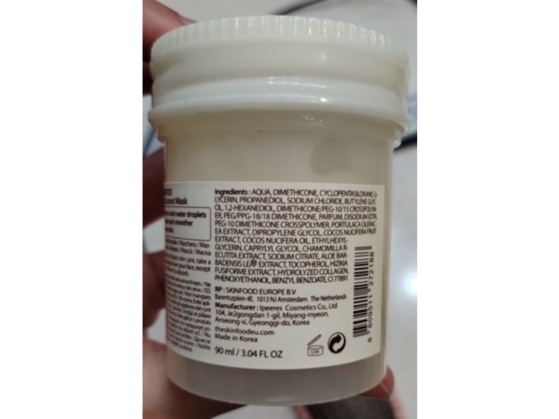 Skinfood Freshmade Coconut Mask, Hydrating, 3.04 fl oz/90 mL
