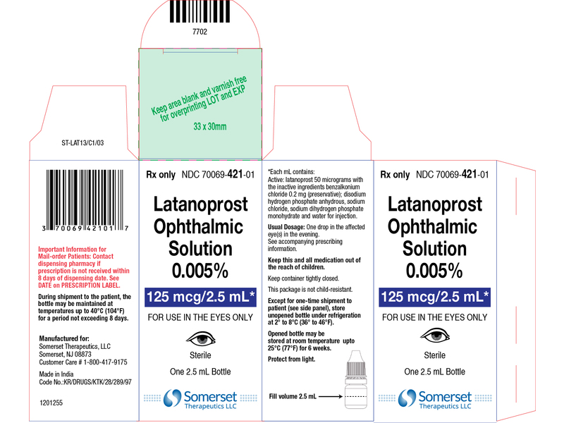 Latanoprost Ophthalmic Solution 0.005%, 2.5 mL, Somerset Therapeutics, LLC (RX)