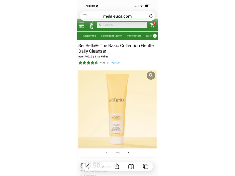 Sei Bella The Basic Collection Gentle Daily Cleanser, 5 fl oz/150 mL