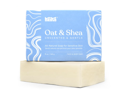Keika Oat & Shea All Natural Soap Bar, Unscented, 5 oz/142 g