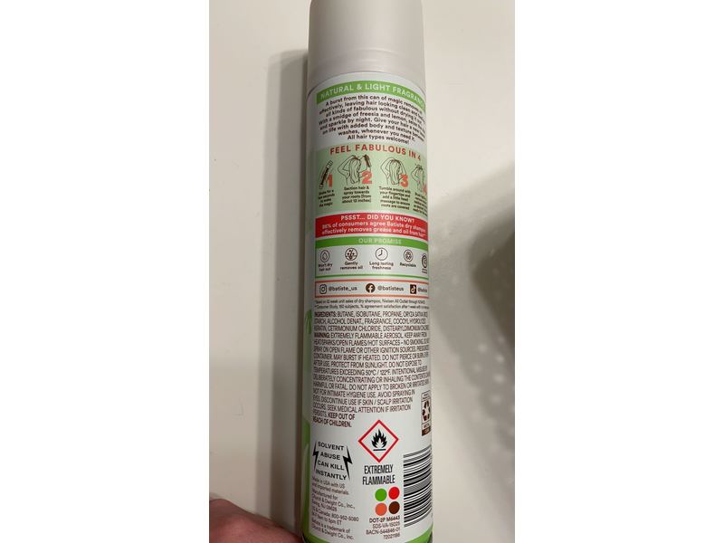 Batiste Dry Shampoo, Bare Barely Scented, 8.47 oz/240 g