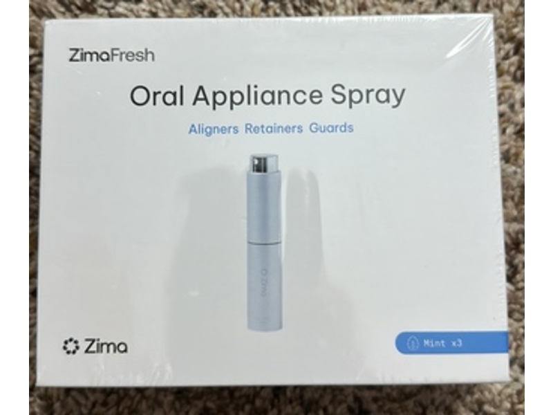 Zima Dental Zimafresh Oral Appliance Spray, Mint, 3 Count